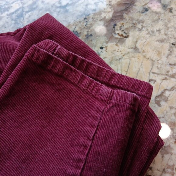 Size 4 Eddie Bauer Slightly Curvy Skinny Corduroy Pants Womens Burgundy Red - Picture 13 of 13